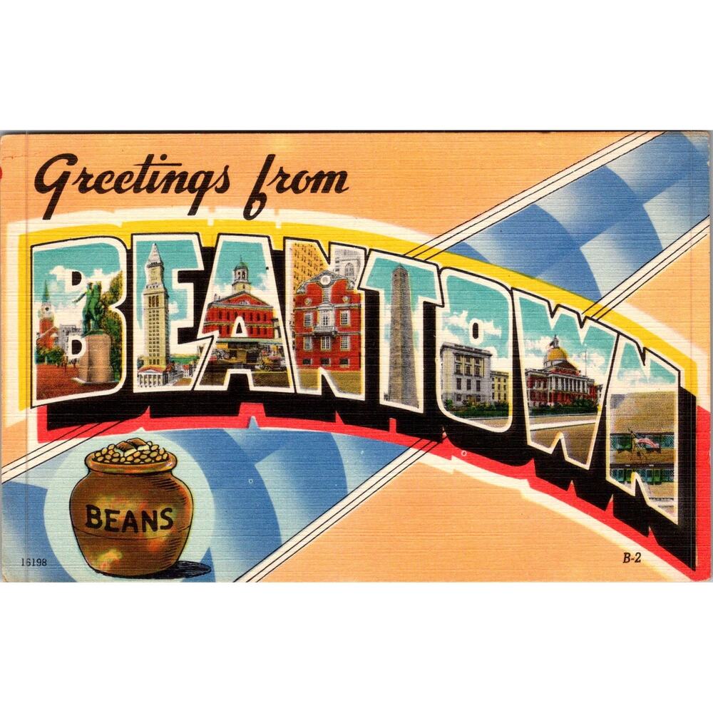 Greetings From Beantown in Boston MA Vintage Postcard SP17-28